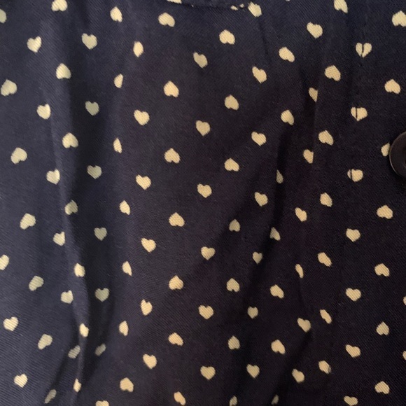 Midi Navy Blue Polka Dot Heart Shirt Dress Torrid 0X - Picture 4 of 11